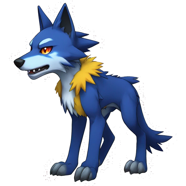 Edgy Colorful Digimon-Fakemon-Wolf full body emoji