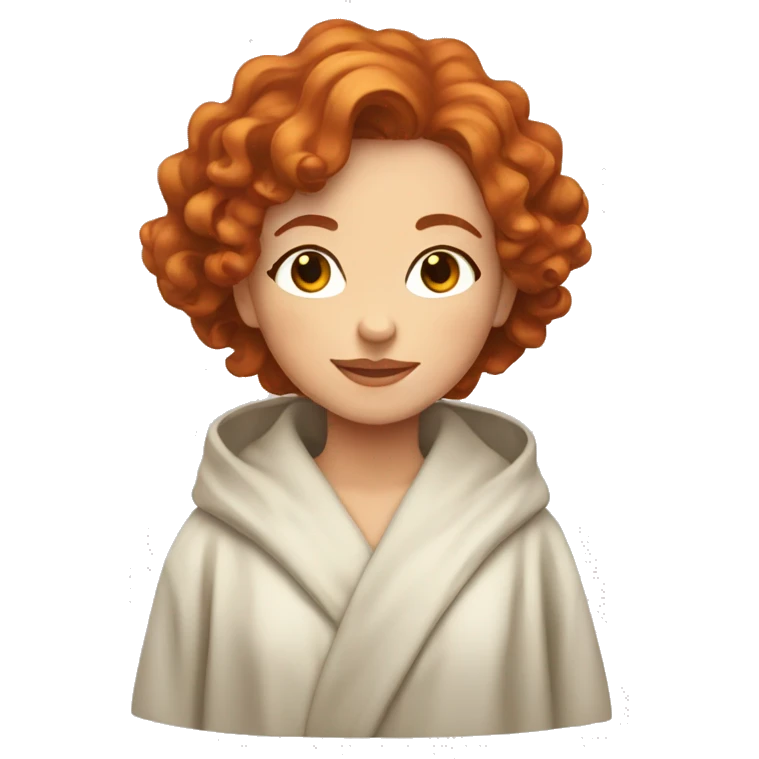 red-haired girl with wavy hair in a robe emoji