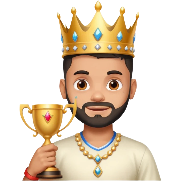 Virat Kohli with tears of joy with crown and trophy  emoji