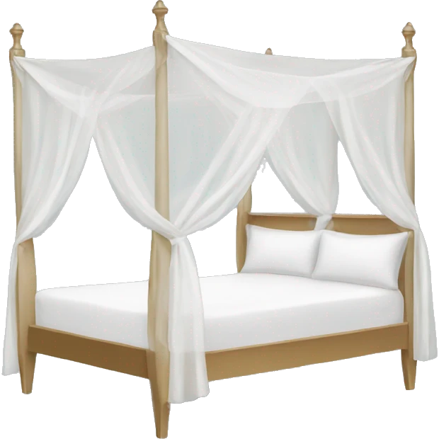 White  silk canopy bed  emoji