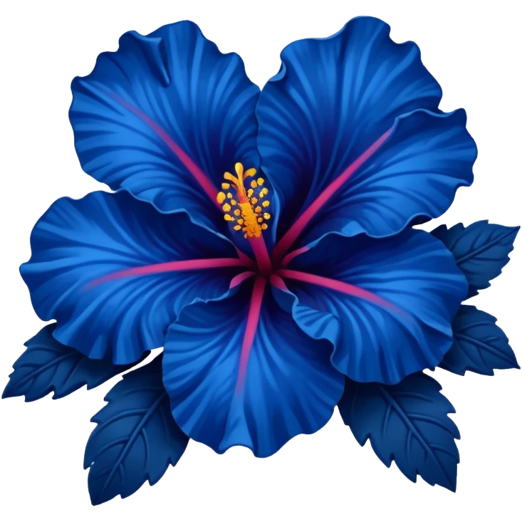 very Dark blue flower hibiscus only colour blue emoji
