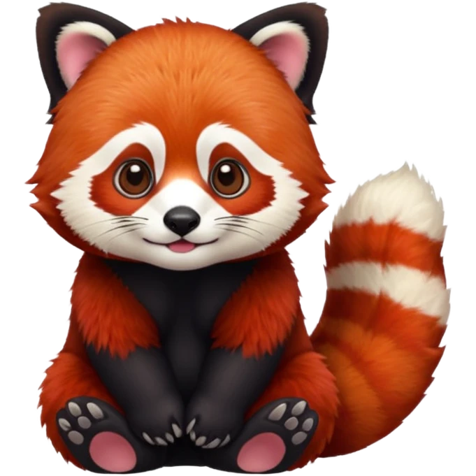 Make a logo of a red panda but instead of ginger fur, its fur is crimson red emoji