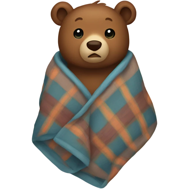 bear cozy in blanket emoji
