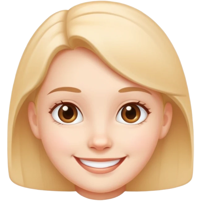 cute girl character with oval flat head emoji