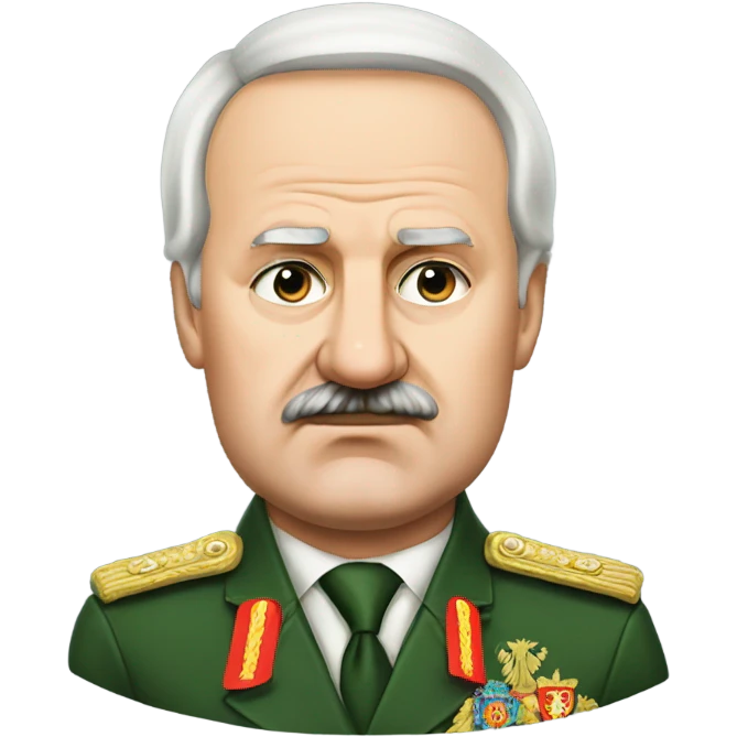 Lukashenko with a dissatisfied face emoji