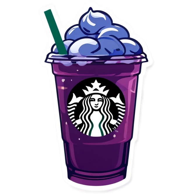 Blueberry ice drink Starbucks emoji