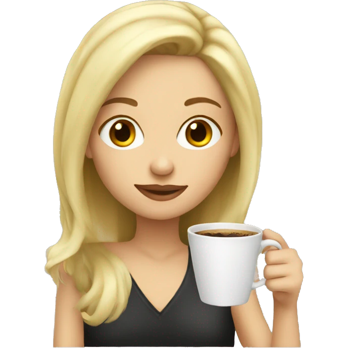 Blonde girl drinking coffee emoji
