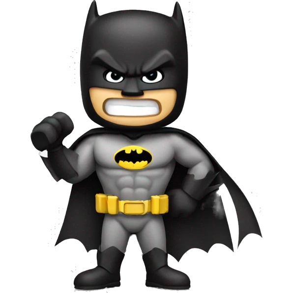 Batman holding a sign that says cool emoji