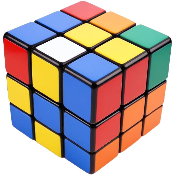 Colorful Rubik's cube puzzle toy with different colored squares on each face emoji