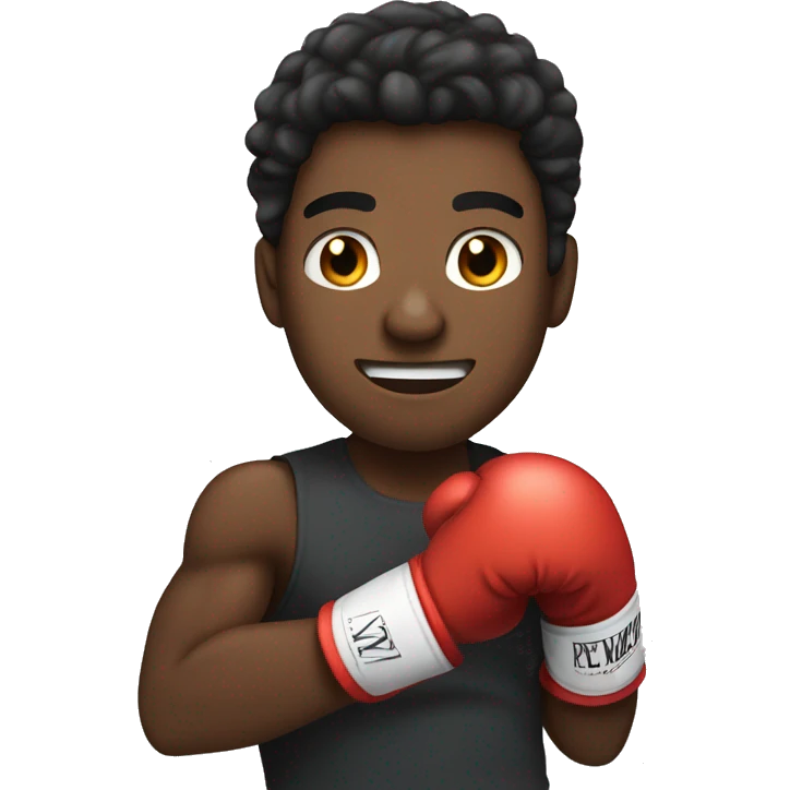 20 year old dark-skinned young man boxing in accion

 emoji