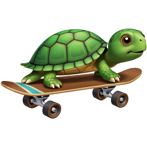Turtle on a skateboard emoji