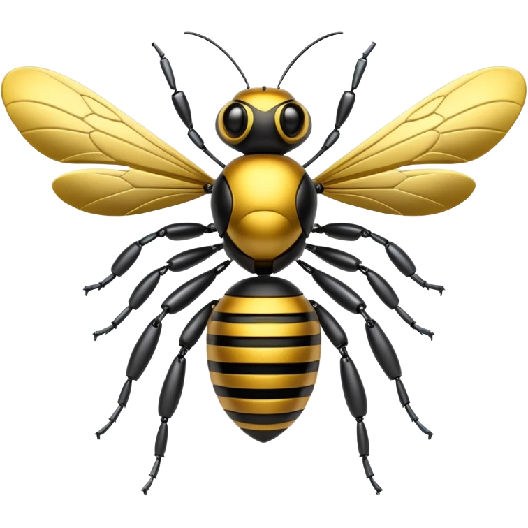robot bee with metallic wings emoji