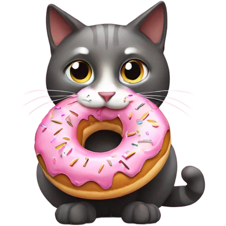 cat eating donut emoji