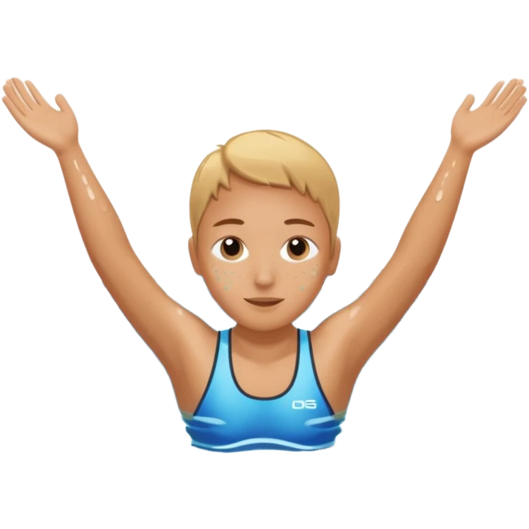 person swimming laps in pool zoomed out showing lap swiming back stroke emoji