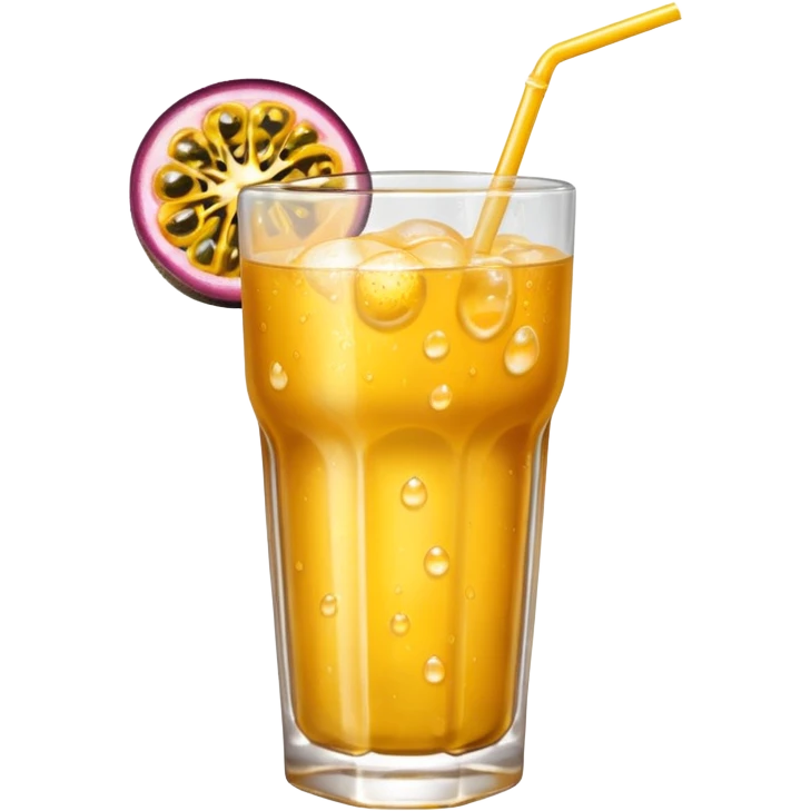 passionfruit & mango soft drink in glass emoji