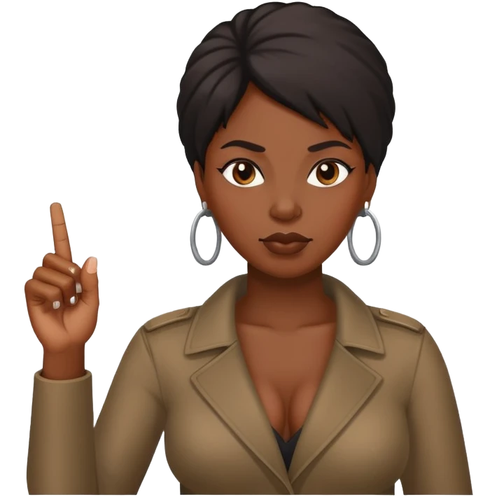 black women with a middle finger  emoji