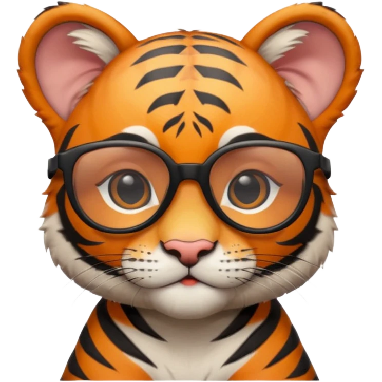 Orange Tiger cub with cool glasses.
 emoji