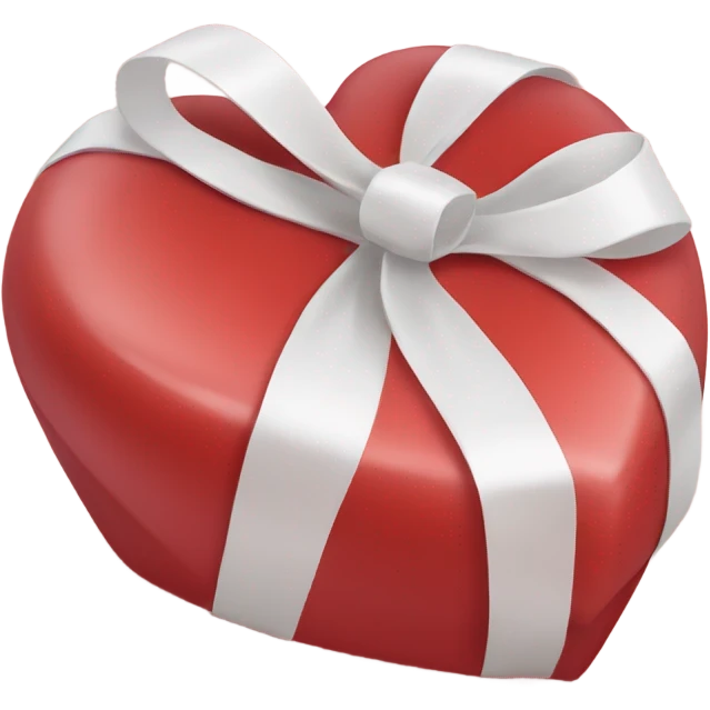 gift heart soft red color white bow emoji