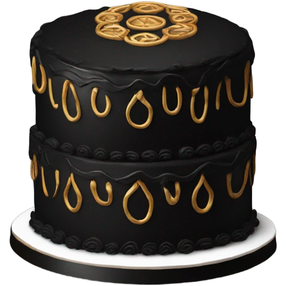 Extravagant circle all black cake emoji