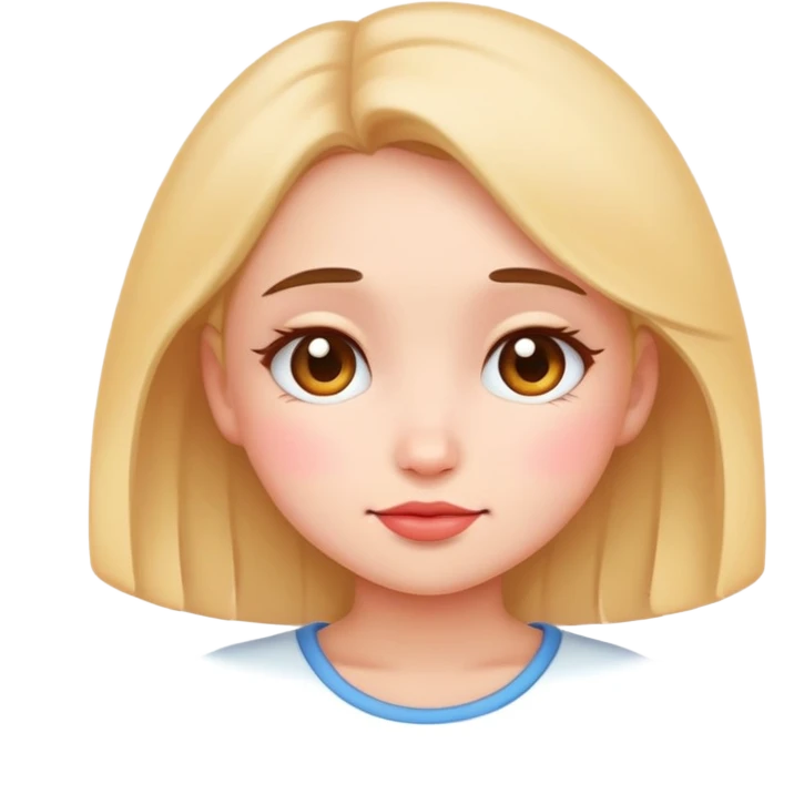 shy girl with slightly blushing cheeks emoji style emoji
