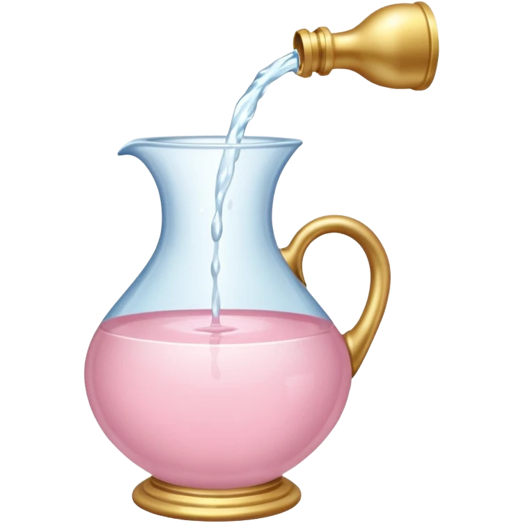 Light pink and gold vase pouring water emoji