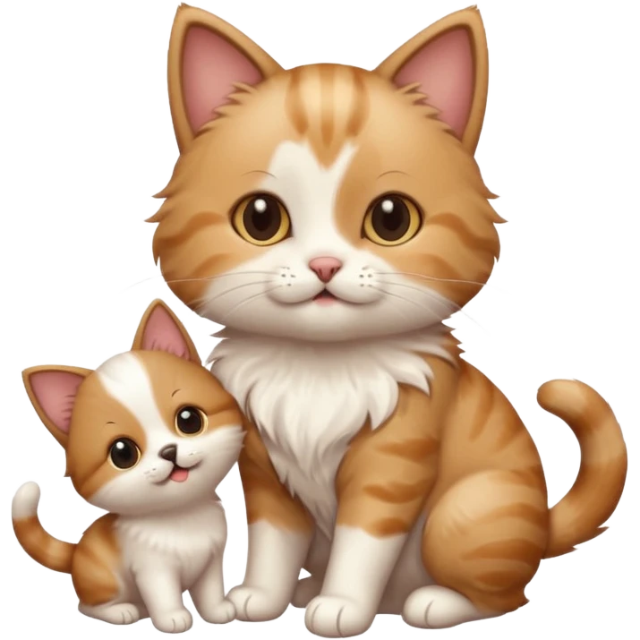 Cute cat playing with puppy emoji