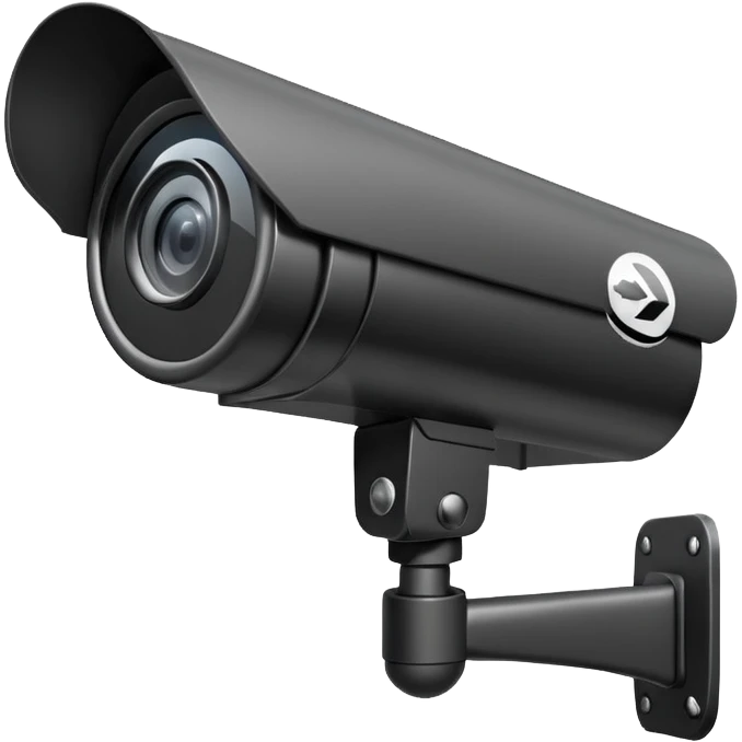 Cctv camera with directions arrows showing the area it is pointing towards  emoji