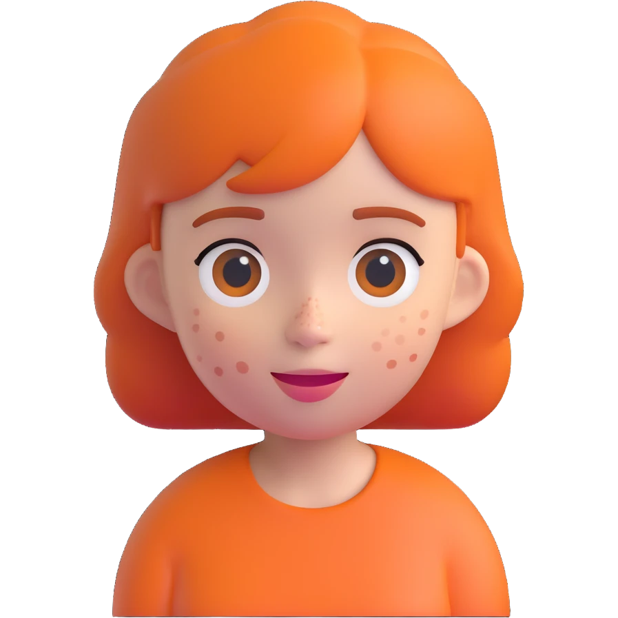 freckled girl, 3D emoji style emoji