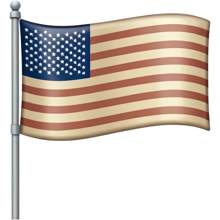 US flag beige pole emoji