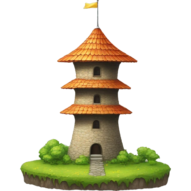 turm auf rasenfläche emoji