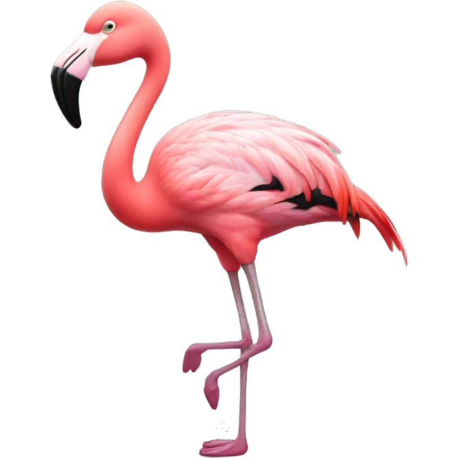 A flamingo with dancing shoes emoji