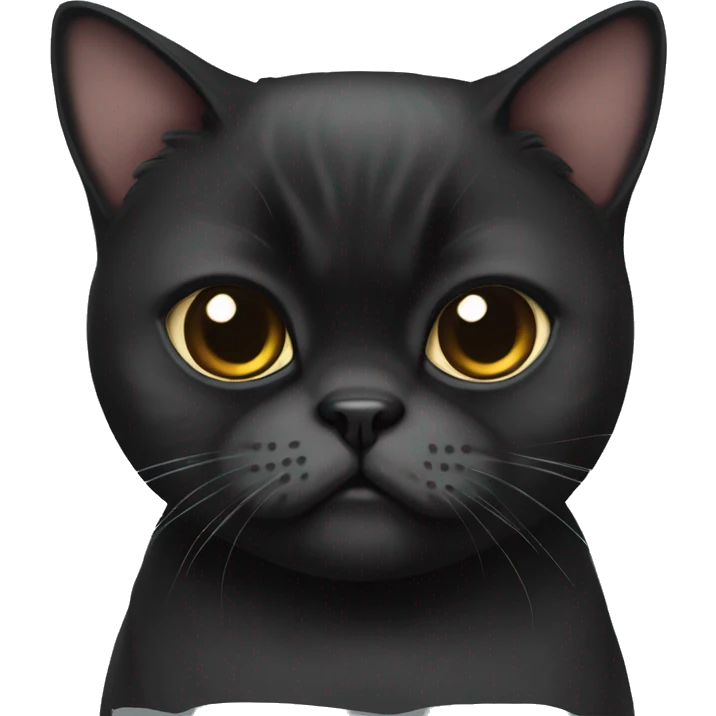 Black exotic shorthair cat emoji