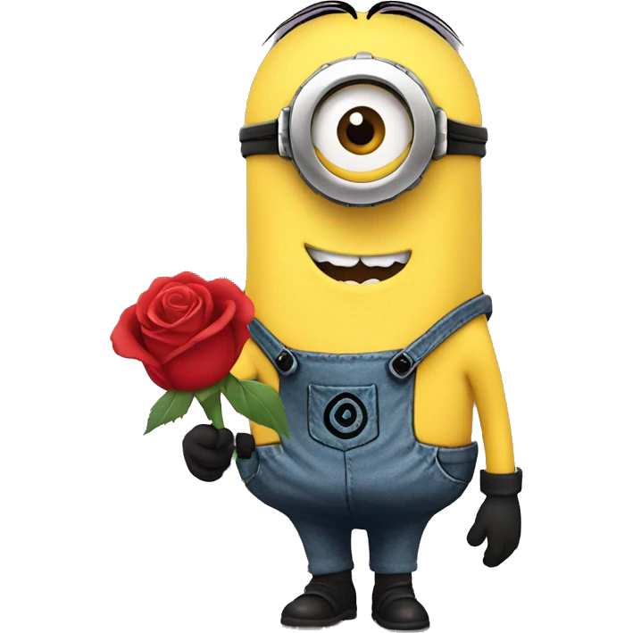 Minion giving a rose like it's the bachelor emoji