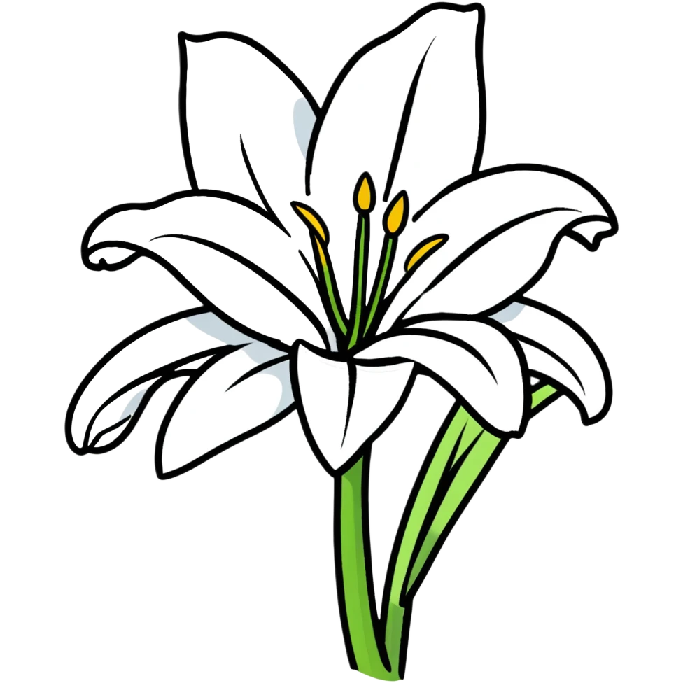 pure white lily flower in bloom emoji