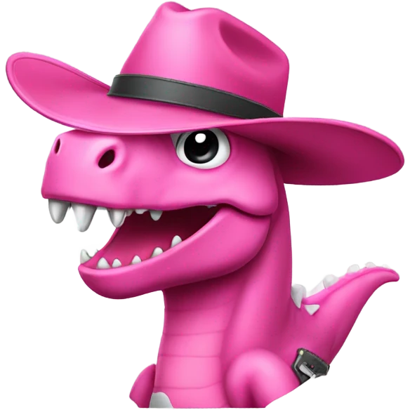 Pink dinosaur with cowboy hat emoji