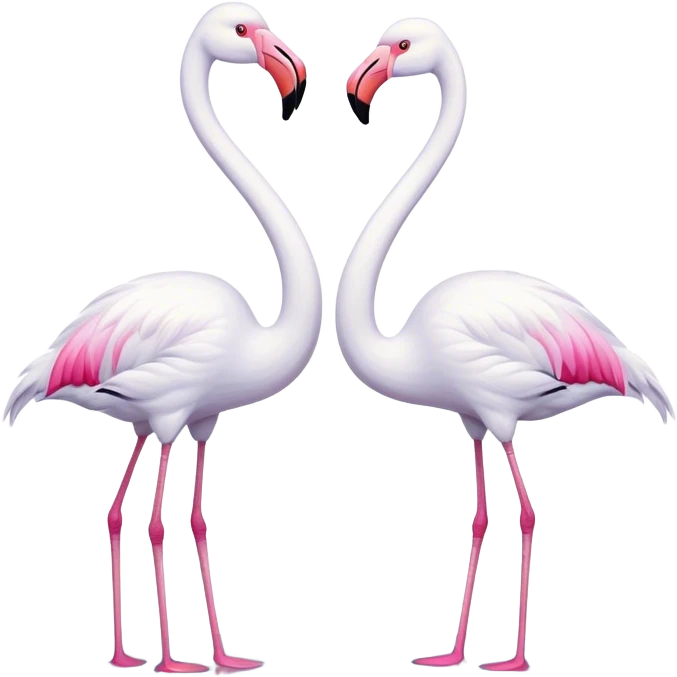 Two white flamingos  emoji