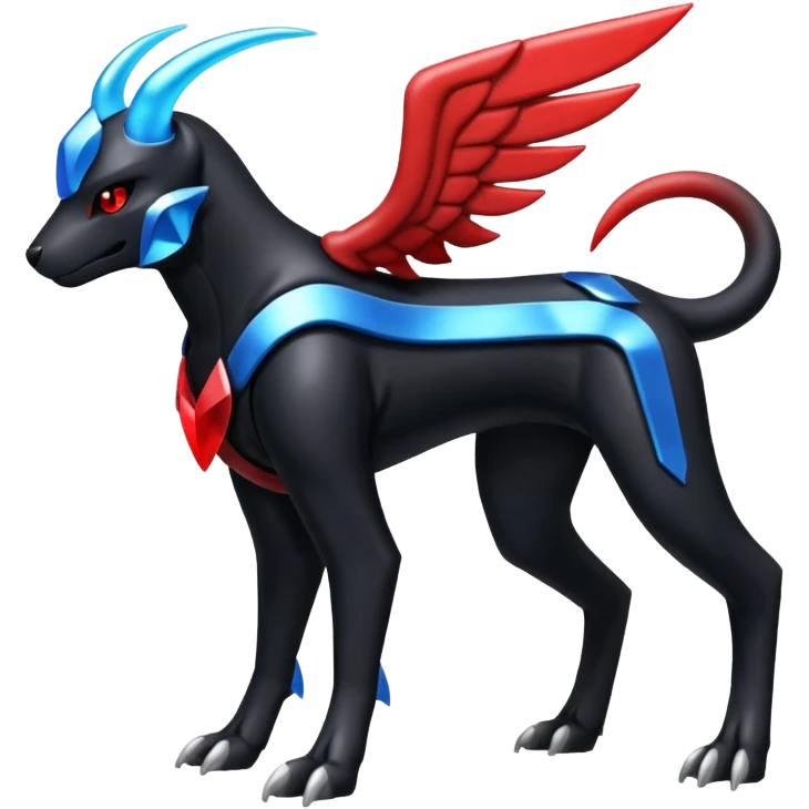 Shiny Metallic Alloy Onyx-Houndoom-Zekrom-Genesect-Pokémon-Fakémon-hybrid-creature emoji