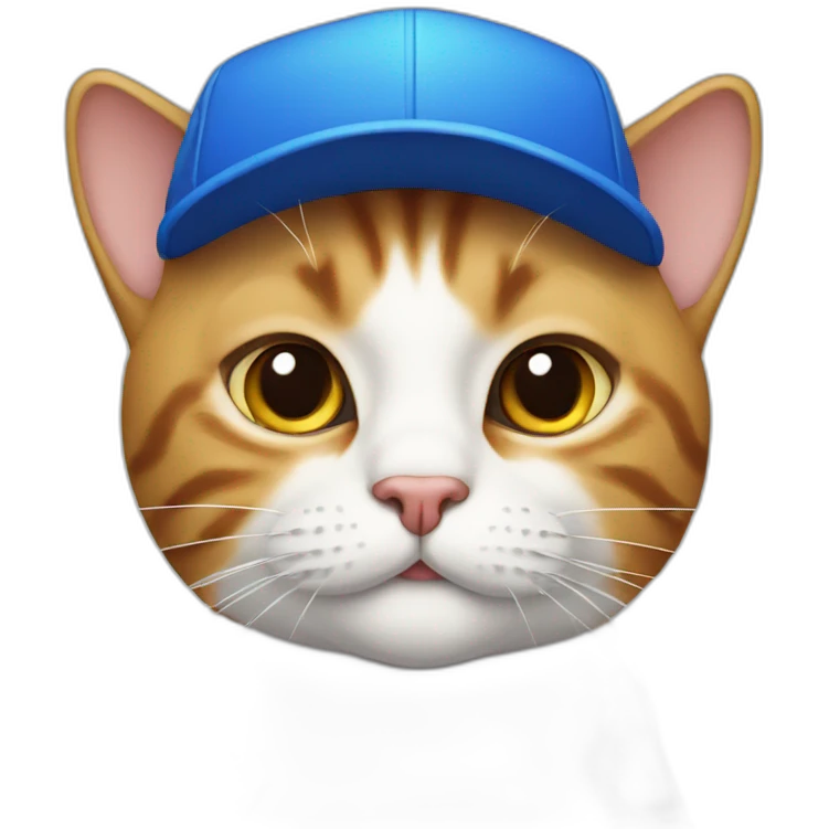 Cat with a blue cap and white shirt emoji