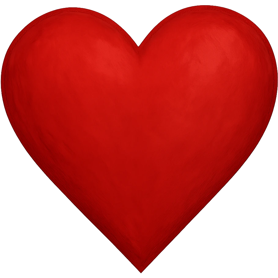 heart with a bold scarlet red color, digital illustration, no background emoji