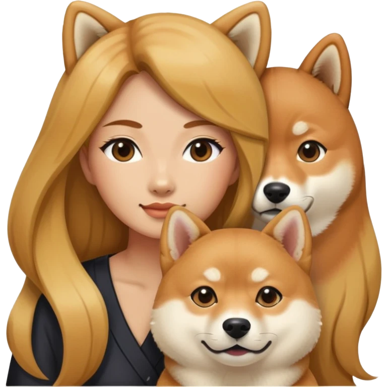Shiba Dog with long hair woman  emoji