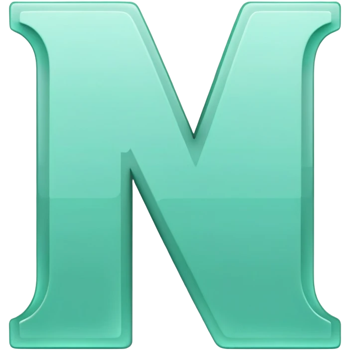 Letter M in mint green color emoji