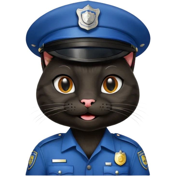 happy black cat police emoji