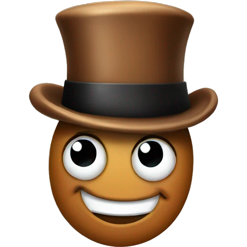 winking poop wearing a top hat emoji