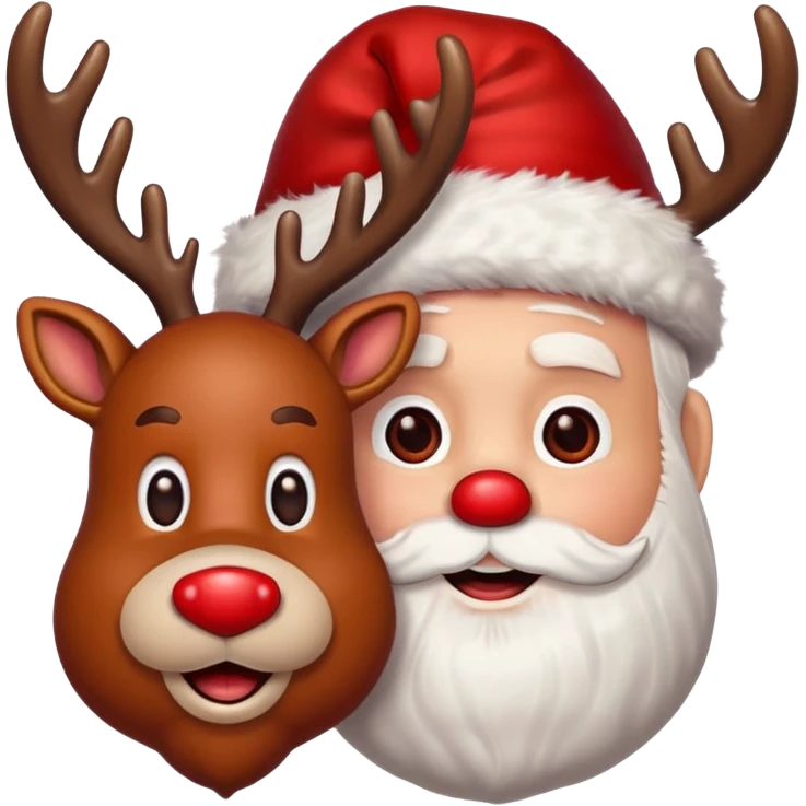 Rudolph and Santa emoji