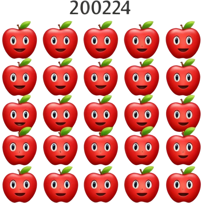 apple emoji calendar with large 2024, no other text or numbers emoji