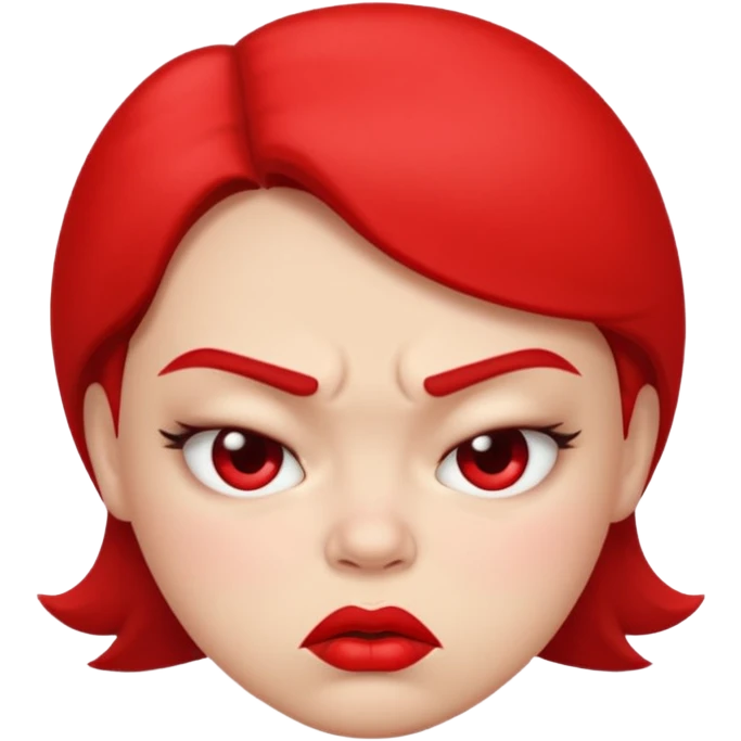 Angry pouty face with puffed up cheeks emoji
