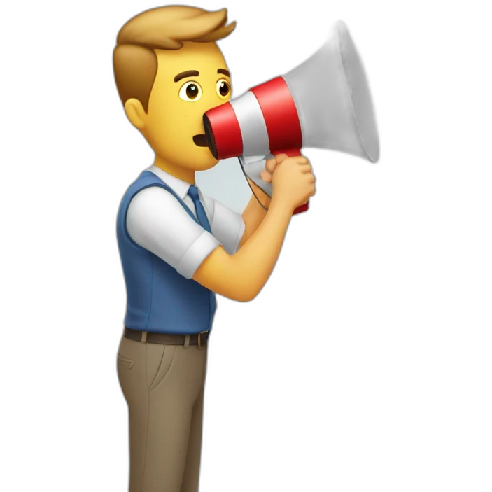 megaphone shrugging man emoji