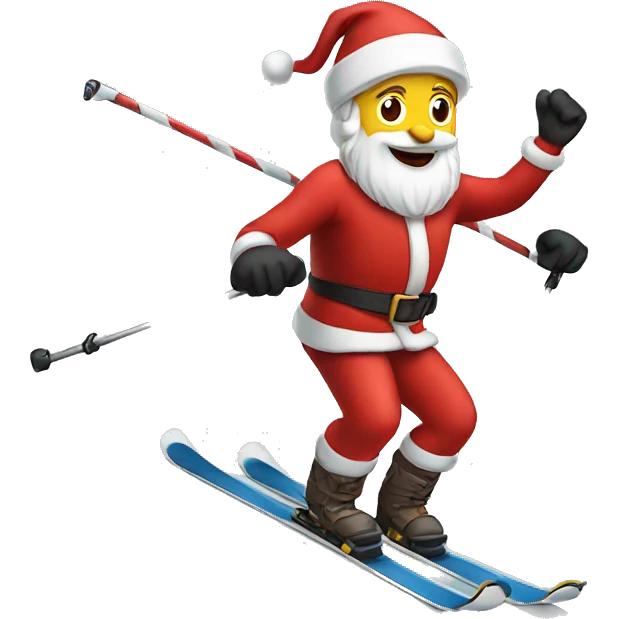 Santa skiing emoji