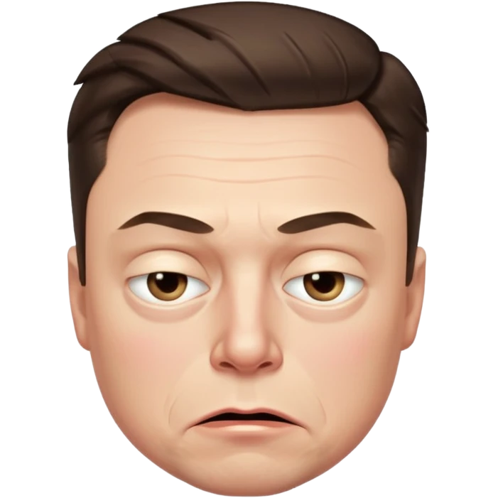 elon musk grumpy clearly offended by something with some small tears under his eyes emoji