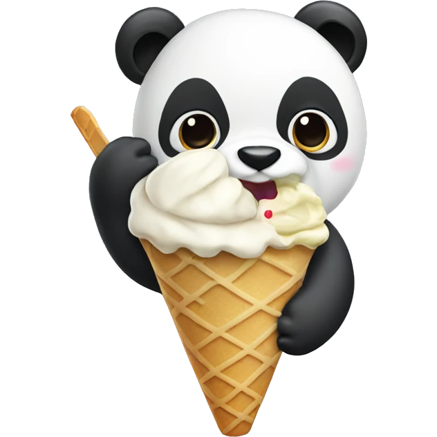 Panda eating ice  cream emoji